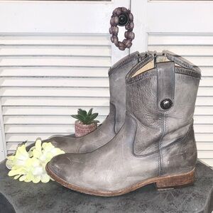 Frye #77908 Melissa Button Leather Antique Washed Women's Biker Boots Size 7